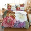 Sängkläder set 3D Love Flower Print Polyester Set Child Kids Cover Boys Bed Linen Set For Teens King Size Bedding Set 230809