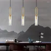 Pendant Lamps Modern Chinese All Copper Glass Lantern Lights Corridor Lamp Bedroom Tea Living Room Study Crystal Decor
