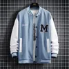 Herrjackor American Baseball Jersey Mens M Letter Print Jackets Hip Hop Patchwork Overdimensionerade rockar Löst avslappnad ytterkläder 230809