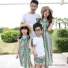 Tenues assorties pour la famille Tenues assorties pour la famille Été Maman Fille Vacances Plage Robe longue Père Fils T-shirt Shorts Couple Lovers Vêtements