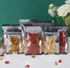 wholesale 400 Clear Plastic Aluminum Foil Bag Resealable Zipper Packaging Bags Food Storage for Zip Poly Pouches Tea Candy Reseal Lock LL