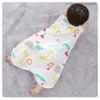 Pyjamas Happy Flute 0-6y Summer Style Fine Cotton Baby Sleeping Bag Lätt och andas för att förhindra benavskiljning Kick täcke Z230811