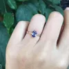 Cluster Rings 18k Real Gold Natural and Tanzanite Luxury Ring Gemstone 925 Sterling Silver Fine Jewelry