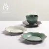 TEA TRAYS Creative Japanese Evertware Manual Vintage Coasters Dehua Ceramic Isolation Mat Saucer Set Siteel