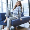 Women's Sleepwear 2023 Striped Women Casual Homewear Autumn Winter Female Cotton Pajamas Set Ladies Home Clothes