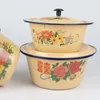 Miski Emalia Basen Staromodny garnek zupa pranie ręczne Tureen Storage Bowl Tub w stylu retro gospodarstwo domowe