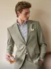 Men's Suits Mens Set Blazer Vest Pant Khaki Stripe Luxury Slim Fit Wedding Groom Wear Four Season Clothing Formal Party Stage Suit 6xl