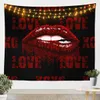 Wandtapijten Rode Lippen Tapijt Abstract Dame Lip Patroon Tapijt Mode Sexy Wandtapijten Decoratief Slaapkamer Woonkamer Slaapzaal Muur Hangend