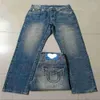 Мужские джинсы дизайнерские джинсы Модные настоящие мужские джинсы Большой Будда Религия Большая толстая нить Свободные прямые брюки Повседневная роскошь