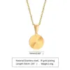 Pendant Necklaces Men Necklace Gold Plated Embossing Radiation Round Disc Stainless Steel Sunburst Charm