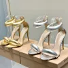 Designer Sandals Women Shoes Zip Stiletto Heel Gold Dress Shoes Fashionable Comfortable Luxury Rome Sandal