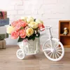 Vit cykeldekorativ blommakorg bröllopsdekoration Plastisk trehjuling Design Flower Pot Storage Basket Party Decoration Pot HKD230810