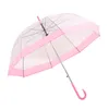 Parapluies Transparent Semi-Automatique Champignon Princesse Pour Enfants Filles Femmes Couleurs Long Manche PVC Parapluie