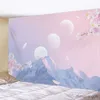 Arazzi Personalizzabili Cielo colorato Creativo astratto Moda Sfondo Decorazione Arazzo Ragazza guaritrice Fiore di ciliegio Appeso a parete