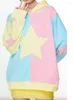 Kobiet Bluzy Deeptown Y2K Ogabersa kaptura Kobiety Pullovers Koreańska moda Kpop Streetwear Funny Kawaii Star Hood Bluza 2023 Autumn