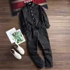 Herenbroek Jumpsuit Revers Lange mouw Losvallend Hiphop Casual Comfortabel Cargo Streetwear Groen Zwart Overalls Rechte broek