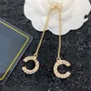 Designerörhängen CCITY Luxury Stud Women Jewely Gold Simple Drop Earring Woman Hoop Ohrringe With Box 54432