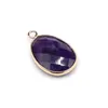 Pendant Necklaces Natural Stone Section Water Drop Rose Quartz Amethyst Healing Crystals Charms For Jewelry Making DIY