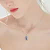 Pendant Necklaces TKJ European And American Fashion New S925 Silver Necklace Fashion Simple And Versatile Creative Crystal Flower Clavicle Chain