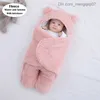 Pyjamas mignon nouveau-né bébé garçon fille couverture en peluche sac en coton super doux sac de couchage en laine moelleuse coton litière douce z230811