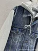 Chaquetas para hombres Diseñador Diseñador Ropa para mujeres: nuevo diseño con capucha, empalme de jeans, abrigo de manga larga, suelto e informal, hombres y mujeres por igual ZWDH FEFY