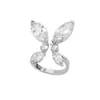 Cluster Anneaux Papillon Pour Femmes Grand Zircon Réglable Bague Minimaliste Géométrique Fine Bijoux De Noël Cadeau De Fête Bijoux Femme