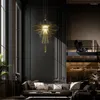 Люстры современный потолочный люстр минималистский блеск салон металлические светодиодные светильники дома Золотые подвесные лампы черные для гостиной