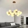 Chandeliers Modern LED Glass Ball Nordic Restaurant Bar Kitchen Living Room Dining Hanging Pendant Lights Gold Black Suspen