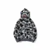 A Bathing Ape Autumn and winter New men's and women's Camouflage Star Shark Head Thin Hooded Sweater Bathing Ape Hooded