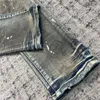 Effekt lila varumärke Mens Tunga förvisade bläck smutsiga herrar smala byxor män passar casual jeans 4sve