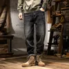 Men's Jeans Loose White And Worn Trousers Denim Large Size Men Spring Winter Style Vintage Simple Classic