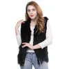 Kadın Ceketleri Sıcak Satış Lady Real Tavşan Kürk Yelek Tasseli Püskül Gizet Gilet 100natural Orijinal Kürk Kolel Ceket J230810