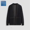 Herrtröjor 2023 Mens Long Sleeve Cardigan Knappar Casual koearn stil stickad tröja fast färgfickor varma rockar toppar jackor c80