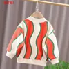 Hoodies Sweatshirts Autumn Winter Long sleeve T-shirt Kids Girl Sports Pullover Boy's Plush Stripe Sweatshirt Kid's Sweater Tops baby Undercoat 2-9Y 230809