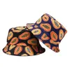 Unisex geniş ağzı tropikal meyve papaya desen kova şapkaları erkekler çift yan havza kapakları erkek şapka panama hkd230810 ayarlanabilir baba güneş şapka