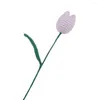 Decorative Flowers Innovative Artificial Rose Eye-catching Creative Knit Tulip Fake Flower Decor