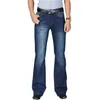 Mens Jeans Men Modis Big Fleared Boot Cut Len Loose Fit High midja Male Designer Classic Denim Pants 230810