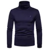 Solid Color Long Sleeve Turtleneck T Shirt Men 2020 Autumn Winter New Slim Fit Pocket Tshirt Men Streetwear casual Camisa Hombre