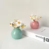 Wazon ceramiczny kolorowy wazon kwiatowy do dekoracji salonu ozdoba stacjonarna mini hydroponika butelka garnki do domowego biurka HKD230810