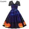 Occasioni speciali in pizzo Halloween dres costumi a manica corta 50s anni '60 abiti vintage cranio witch witch scary shoolleen abiti cosplay 230810