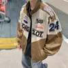 Mens Jackets American style motorcycle baseball uniform men embroidery splicing jacket trendy brand loose couple high street 230810