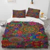 مجموعات الفراش Mandala Bohemia Flower Comforter مجموعة لحاف الغطاء السرير لحاف وسادة الملك الملكة الحجم طفل البالغ 230809