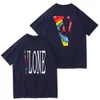 Vlone Original Design Men's T-shirts Vlone Logo Summer Cartoon Collarless Short Sleeve Letter Loose Tops T-shirts Black White DT133