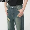 Hommes Jeans TINT ERA Déchiré pour Hommes Pantalon Large Hip Hop Distressed Denim Pantalon Mâle Vintage Casual Streetwear Japonais 230809