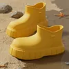 Boot Rainboots açık su geçirmez bayanlar yağmur ayakkabıları kalın taban slip olmayan hafif eva kaymaz kızlar çıkarılabilir ayak bileği 230810