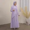 Ethnische Kleidung, plissiertes Abaya für Frauen, Chiffon, schlicht, elegant, islamisches langes Kleid, muslimisches Hijab-Gewand, Dubai, türkische Party, Eid, Bescheidenheitskleider