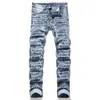 Mens Jeans Spring Street Ripped Cut Broken Fashion MidWaist Stretch Slim Pencil Pants Hip Hop Motorcycle Clothing 230809