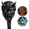 Vuxen unisex halloween japanska förseglade prajna djävul hanya noh kabuki demon oni samurai full ansiktsmask röd svart blå hkd230810