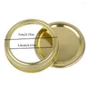 Opslag Flessen 24 Stuks 70mm Split-Type Potten Deksels Met Siliconen Afdichtingen Ringen Effen Caps Vervanging Cover Golden