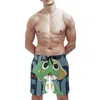 Shorts Masculino Sgt Frog Beach Swim Maiô Com Bolsos Forro De Malha Sargento Surfista Anime Desenho Animado Mangá Japonês